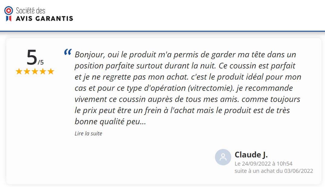 AVIS GARANTIS 3 témoignage utilisation MassMe après vitrectomie